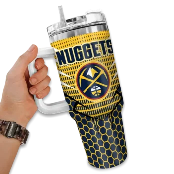 custom denver nuggets hex texture blue curved tumbler fashion forward 1.webp