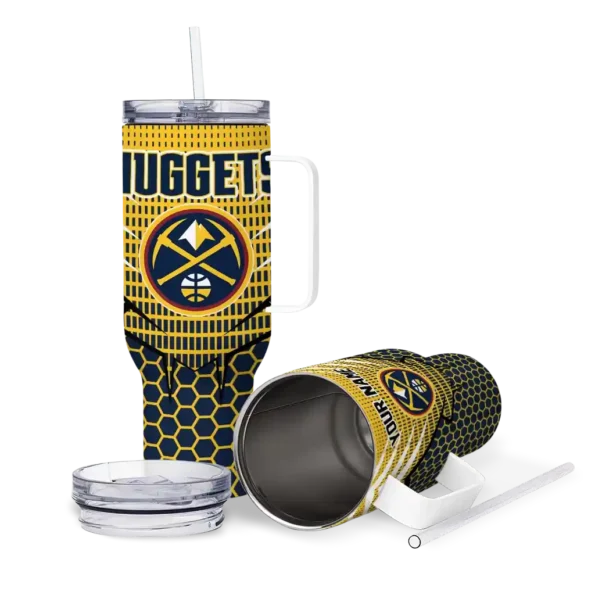 custom denver nuggets hex texture blue curved tumbler high quality 1.webp
