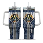 custom denver nuggets leopard zipper blue curved tumbler best selling 1.webp