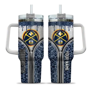 custom denver nuggets leopard zipper blue curved tumbler best selling 1.webp