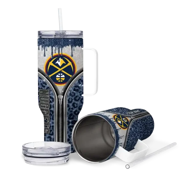custom denver nuggets leopard zipper blue curved tumbler high quality 1.webp