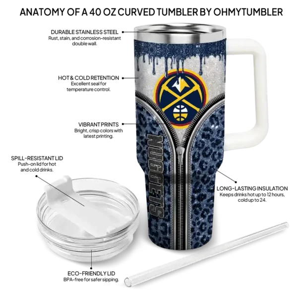 custom denver nuggets leopard zipper blue curved tumbler new arrival 1.webp