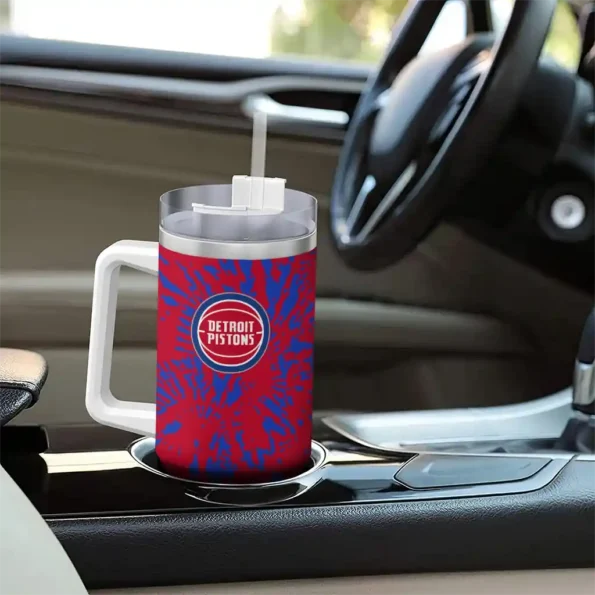 custom detroit pistons burst swirl red curved tumbler trendy 1.webp