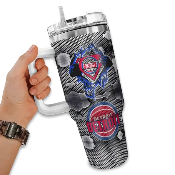 custom detroit pistons superman shield red gray curved tumbler fashion forward 1.webp