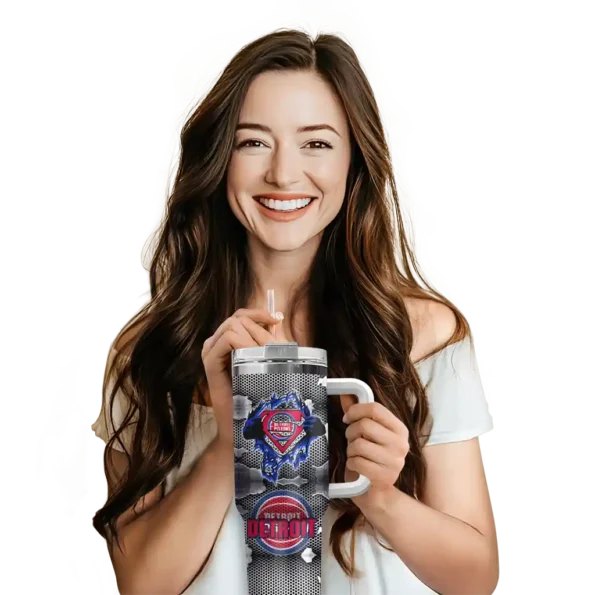 custom detroit pistons superman shield red gray curved tumbler premium grade 1.webp