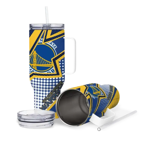 custom golden state warriors arrow burst blue curved tumbler high quality 1.webp