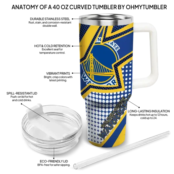 custom golden state warriors arrow burst blue curved tumbler new arrival 1.webp