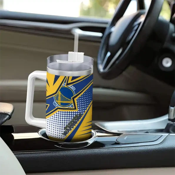 custom golden state warriors arrow burst blue curved tumbler trendy 1.webp