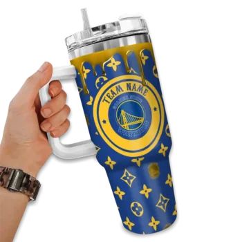 custom golden state warriors bullseye drips blue curved tumbler fashion forward 1.webp