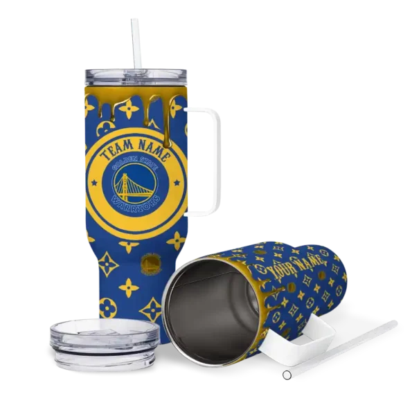 custom golden state warriors bullseye drips blue curved tumbler high quality 1.webp