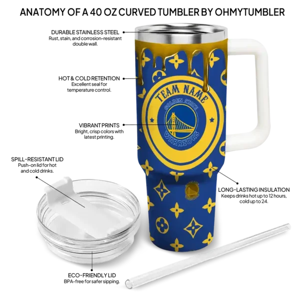 custom golden state warriors bullseye drips blue curved tumbler new arrival 1.webp