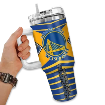 custom golden state warriors chevron layers blue curved tumbler fashion forward 1.webp