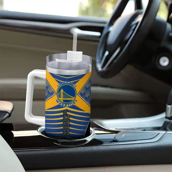 custom golden state warriors chevron layers blue curved tumbler trendy 1.webp