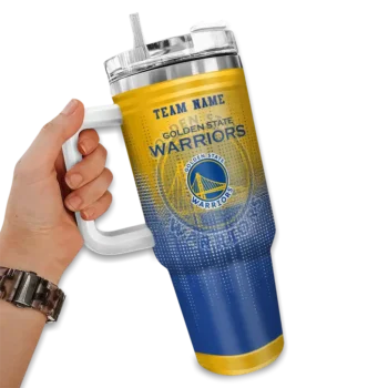custom golden state warriors gradient dots blue curved tumbler fashion forward 1.webp