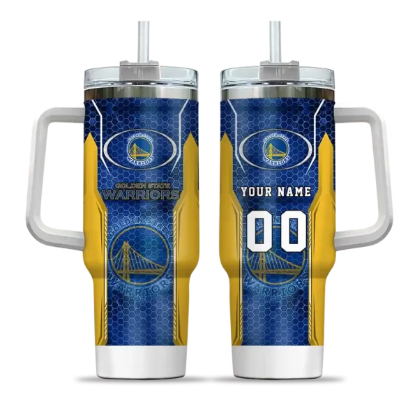 custom golden state warriors hexagon armor blue curved tumbler best selling 1.webp