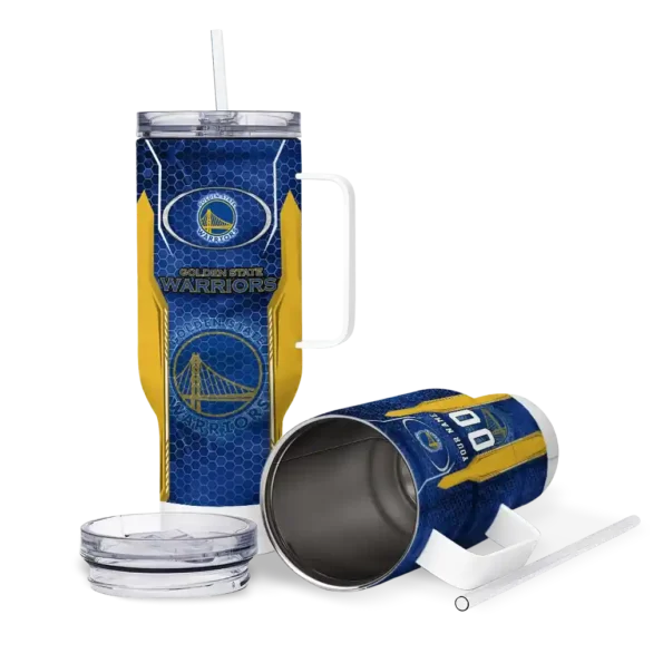 custom golden state warriors hexagon armor blue curved tumbler high quality 1.webp