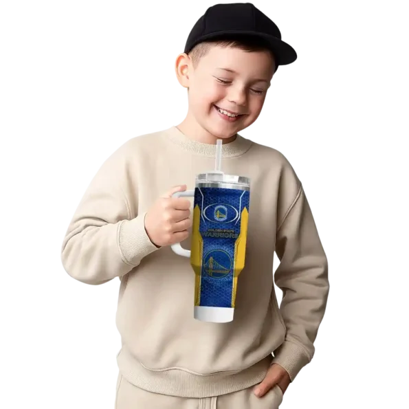 custom golden state warriors hexagon armor blue curved tumbler latest model 1.webp