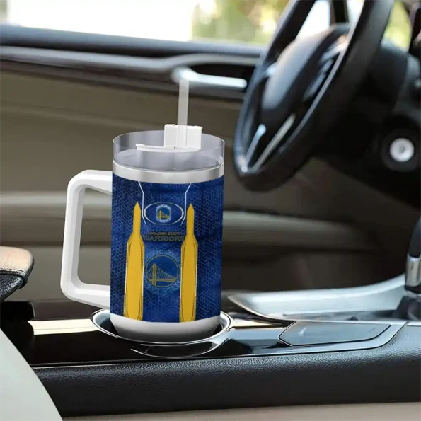 custom golden state warriors hexagon armor blue curved tumbler trendy 1.webp