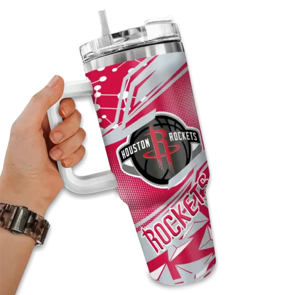 custom houston rockets abstract paths red curved tumbler fashion forward 1.webp