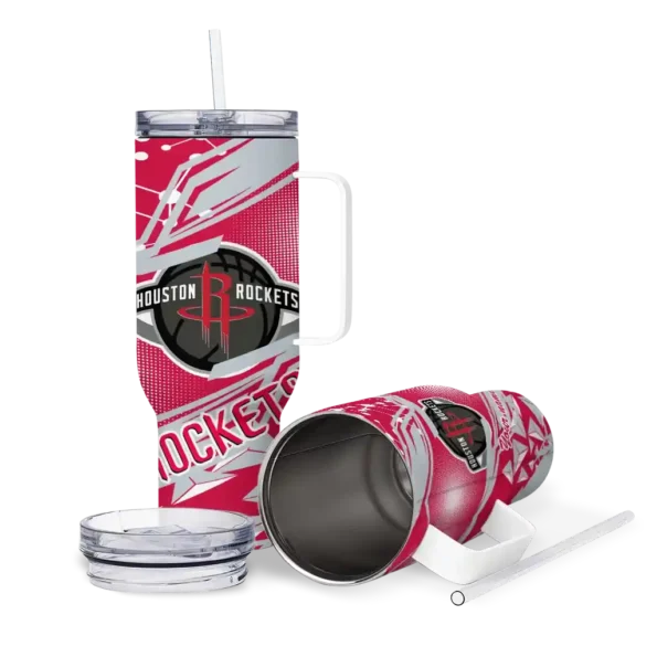custom houston rockets abstract paths red curved tumbler high quality 1.webp
