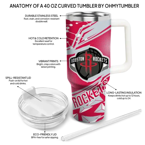 custom houston rockets abstract paths red curved tumbler new arrival 1.webp