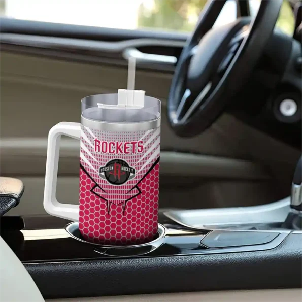 custom houston rockets hex texture red curved tumbler trendy 1.webp