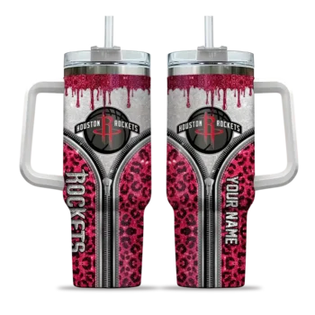 custom houston rockets leopard zipper red curved tumbler best selling 1.webp
