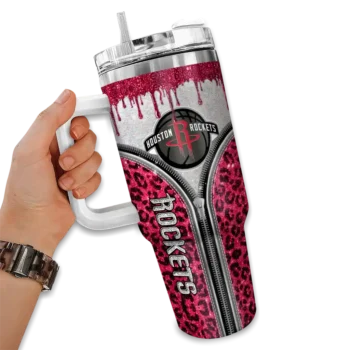 custom houston rockets leopard zipper red curved tumbler fashion forward 1.webp