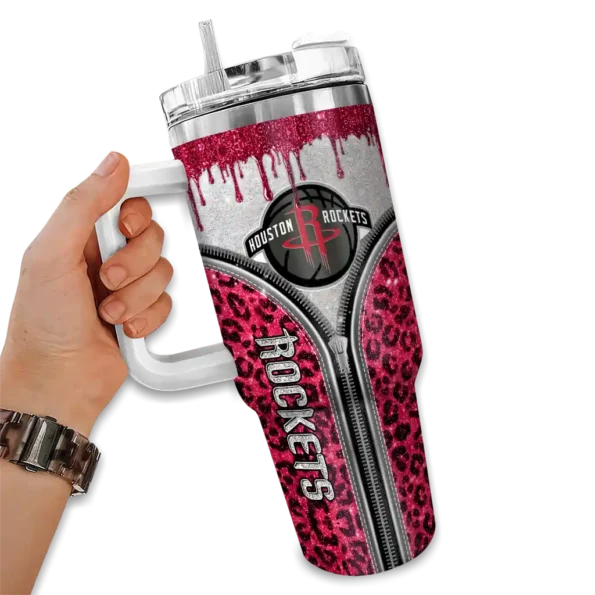 custom houston rockets leopard zipper red curved tumbler fashion forward 1.webp