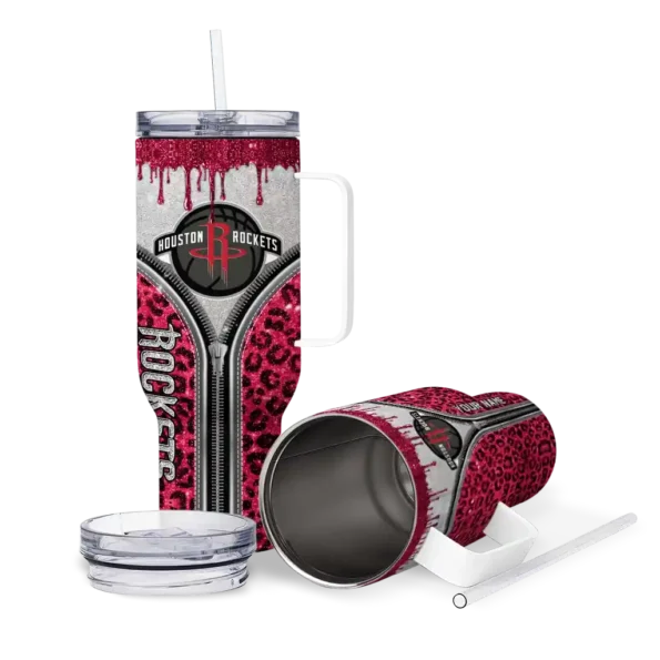 custom houston rockets leopard zipper red curved tumbler high quality 1.webp