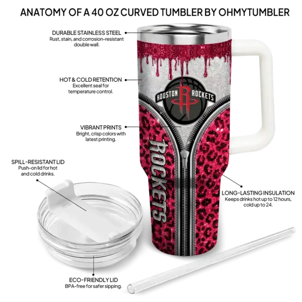custom houston rockets leopard zipper red curved tumbler new arrival 1.webp