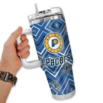 custom indiana pacers bold diamonds blue curved tumbler fashion forward 1.webp