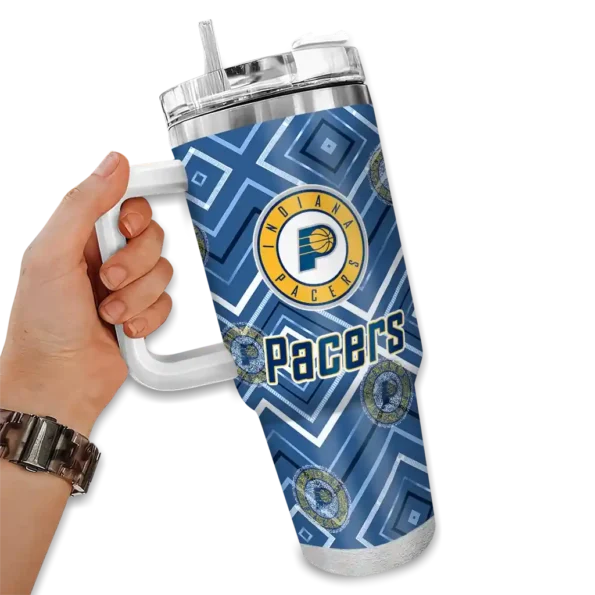 custom indiana pacers bold diamonds blue curved tumbler fashion forward 1.webp