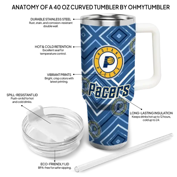 custom indiana pacers bold diamonds blue curved tumbler new arrival 1.webp