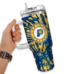 custom indiana pacers burst swirl blue curved tumbler best selling 1.webp