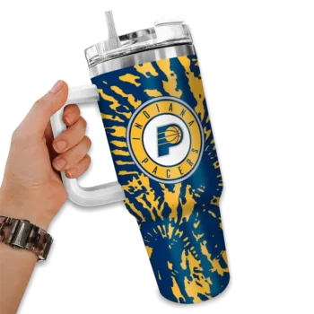 custom indiana pacers burst swirl blue curved tumbler fashion forward 1.webp