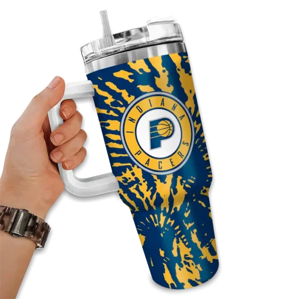 custom indiana pacers burst swirl blue curved tumbler fashion forward 1.webp