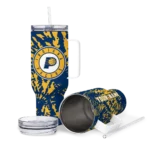 custom indiana pacers burst swirl blue curved tumbler best selling 1.webp