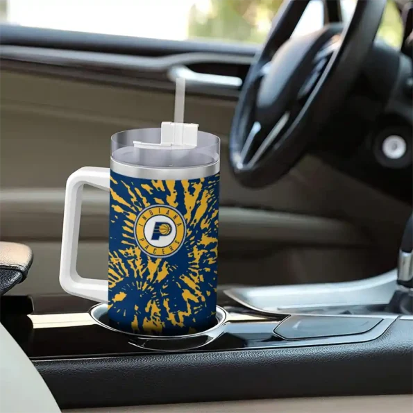 custom indiana pacers burst swirl blue curved tumbler trendy 1.webp
