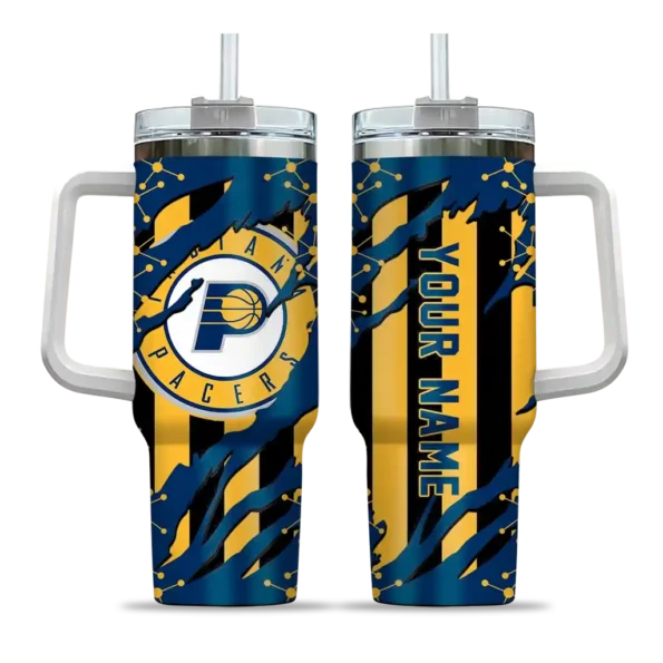 custom indiana pacers claw cut blue black curved tumbler best selling 1.webp