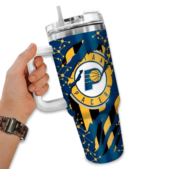 custom indiana pacers claw cut blue black curved tumbler fashion forward 1.webp