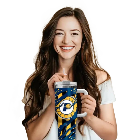 custom indiana pacers claw cut blue black curved tumbler premium grade 1.webp