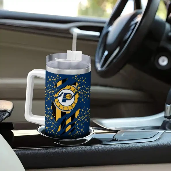 custom indiana pacers claw cut blue black curved tumbler trendy 1.webp
