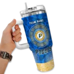 custom indiana pacers geometric prism blue curved tumbler best selling 1.webp