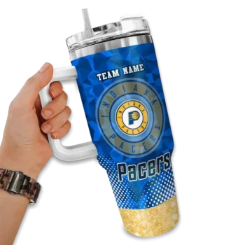custom indiana pacers geometric prism blue curved tumbler fashion forward 1.webp