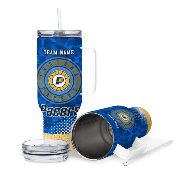 custom indiana pacers geometric prism blue curved tumbler high quality 1.webp