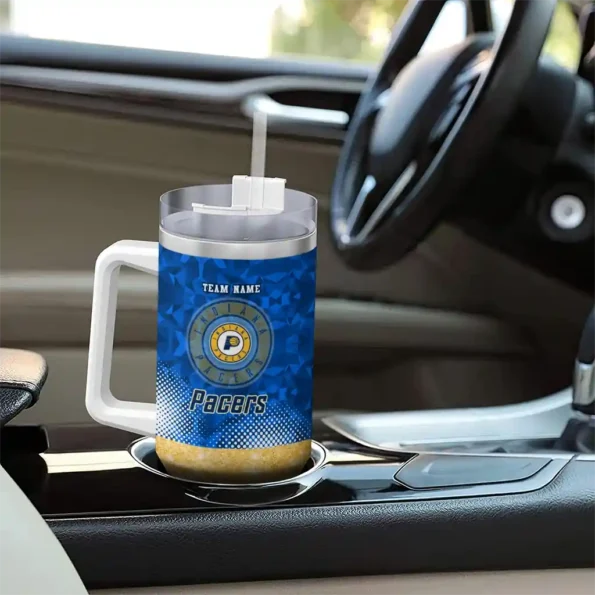 custom indiana pacers geometric prism blue curved tumbler trendy 1.webp