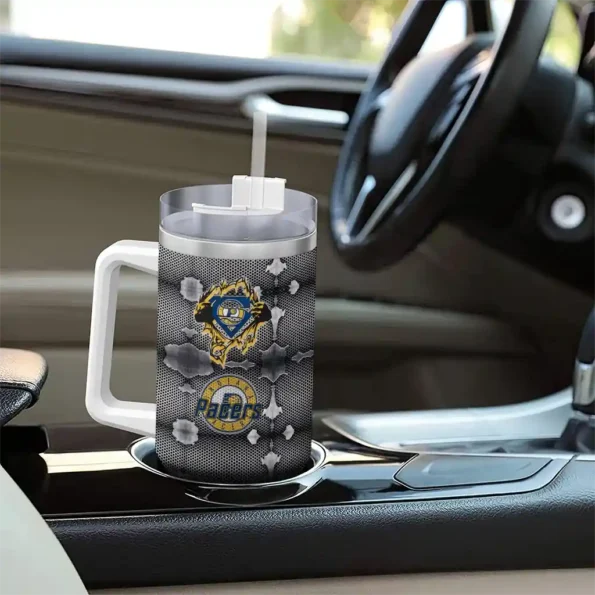 custom indiana pacers superman shield blue gray curved tumbler trendy 1.webp