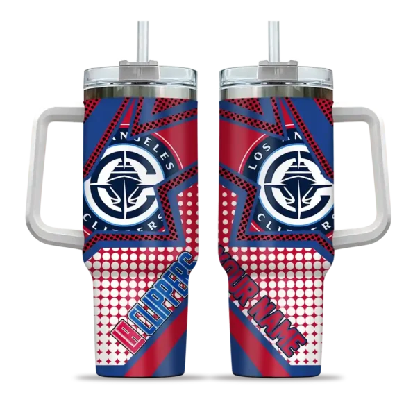 custom los angeles clippers arrow burst red curved tumbler best selling 1.webp