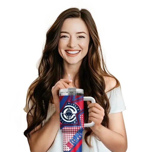 custom los angeles clippers arrow burst red curved tumbler premium grade 1.webp